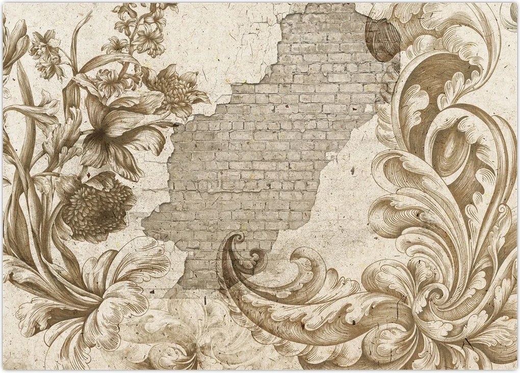 Tablou - Perete cu flori (70x50 cm)