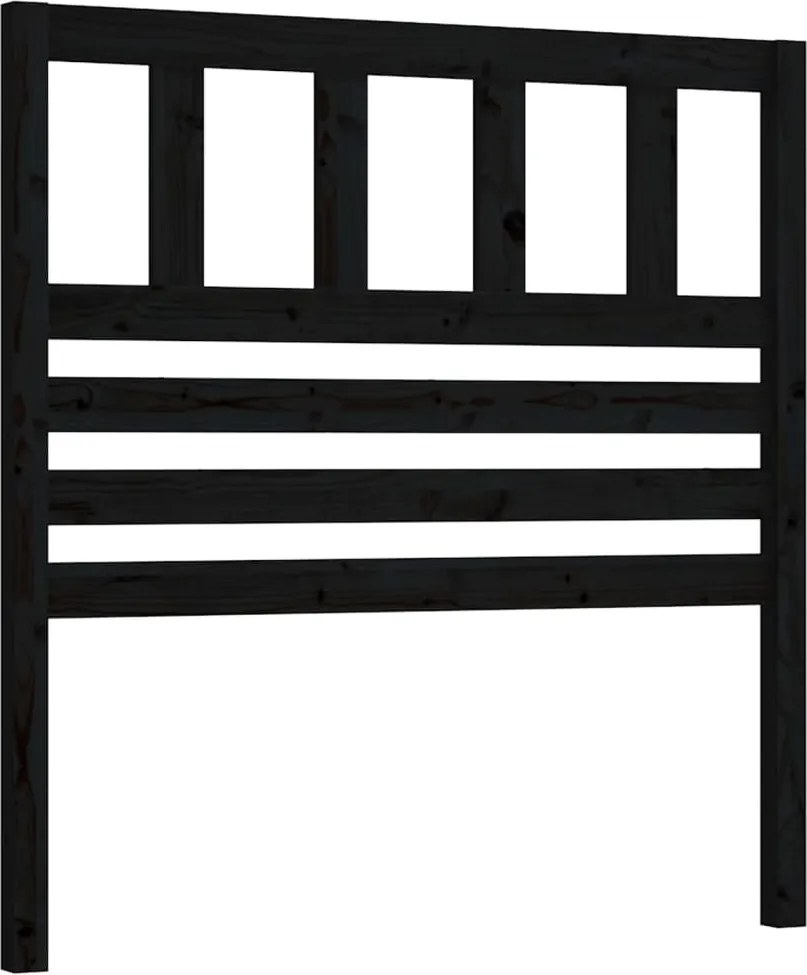 vidaXL Tăblie de pat, negru, 106x4x100 cm, lemn masiv de pin