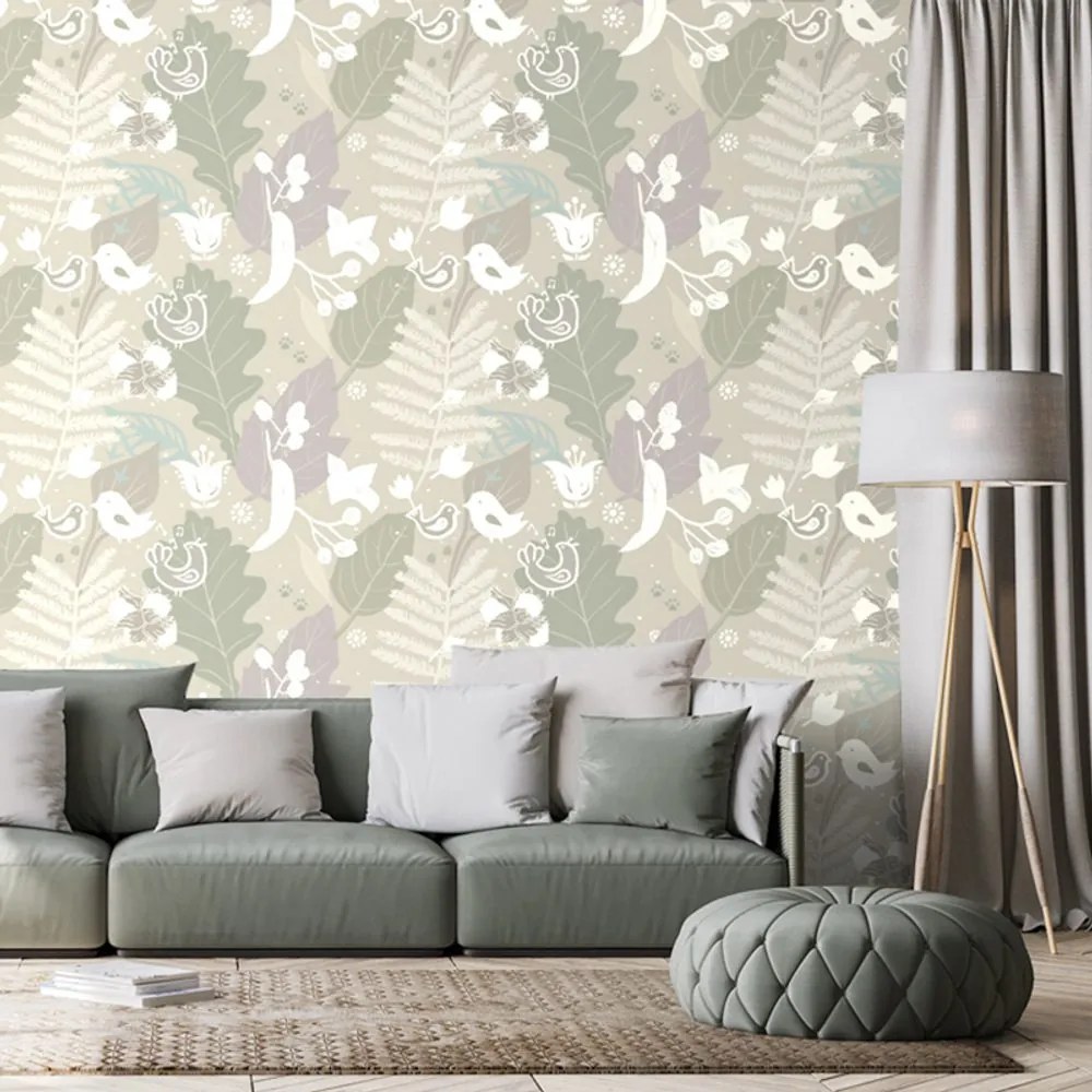 Tapet motive populare în design verde