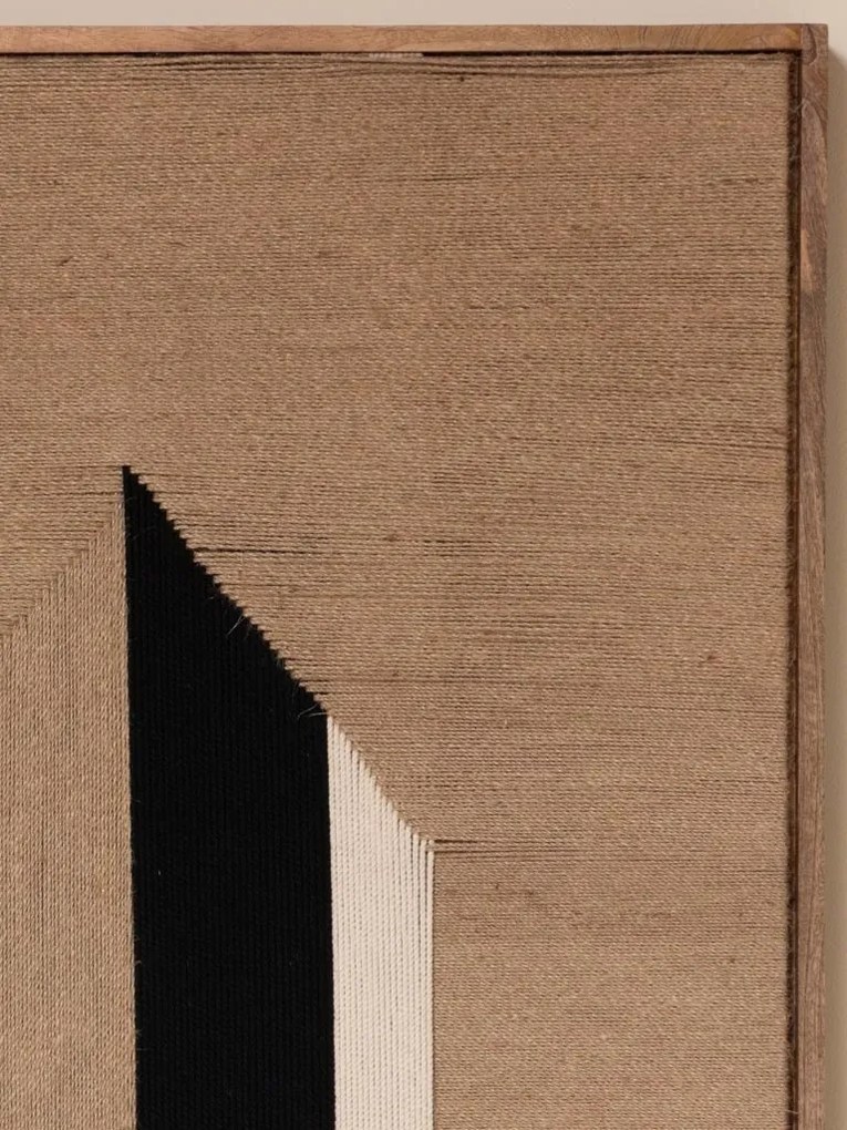 Tablou de perete din lemn de mango și iută naturală, H107 cm, "Arrow"