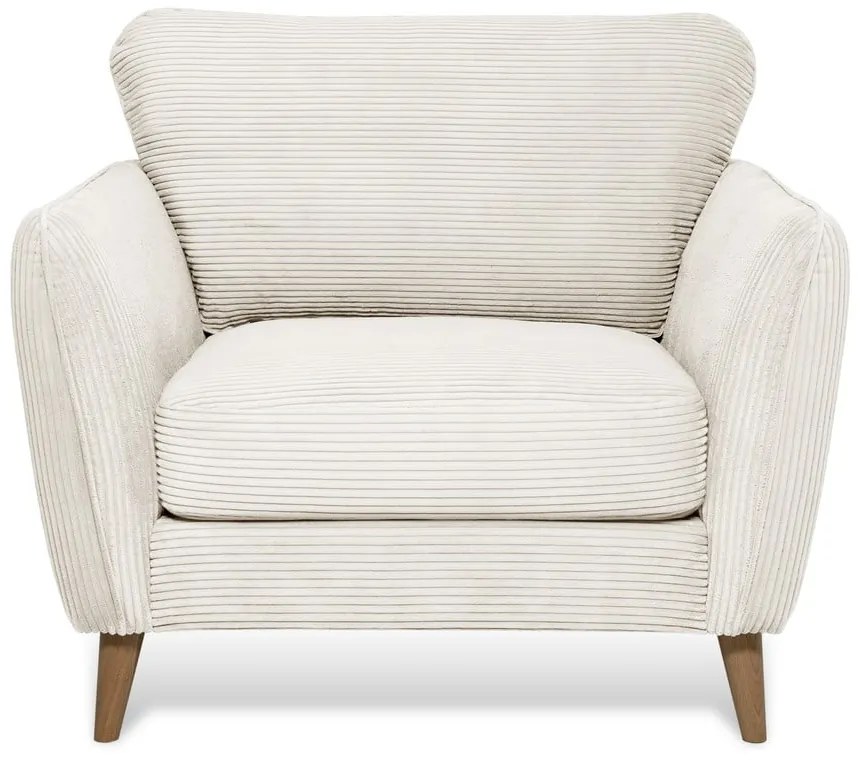 Fotoliu alb cu tapițerie din catifea reiată Paris – Scandic