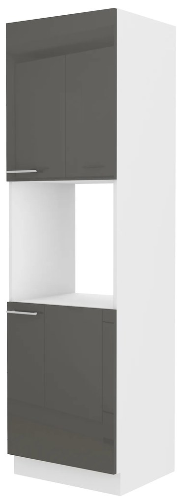 Dulap de bucătărie pentru alimente pentru cuptor Lavera 60 DP 210 2F (alb + gri lucios). 1032431