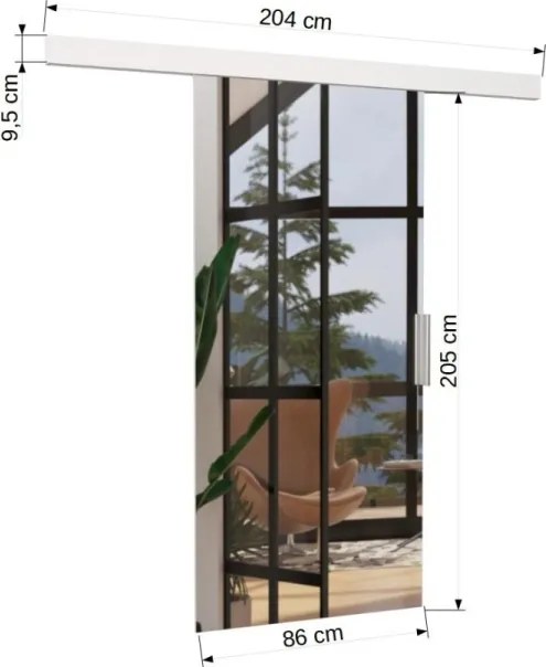 Usa glisanta BARON, ADRK Furniture (Culoare: Alb, Latime: 96 cm)