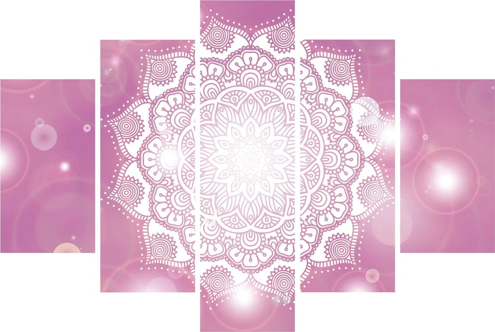 Tablou - Mandala pe fundal roz (150x105 cm)