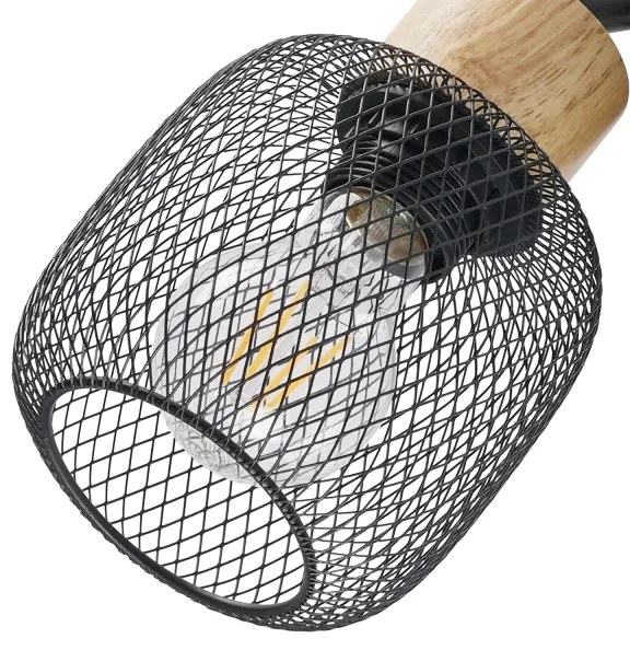 Brilagi - Spot BASKLITE 3xE27/15W/230V lemn/negru