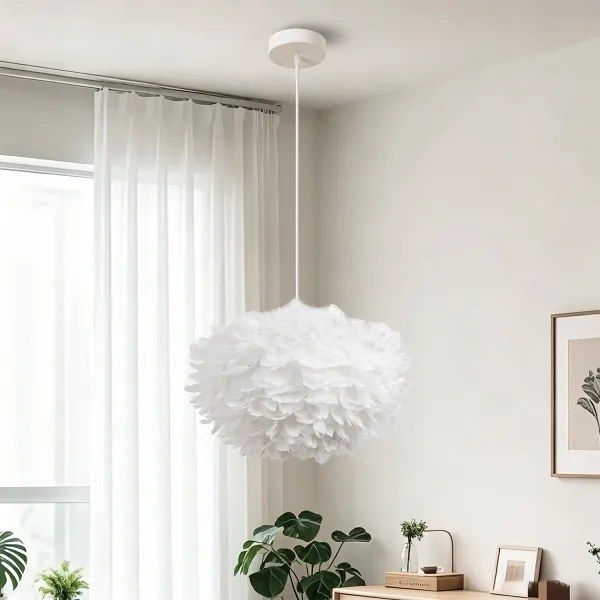 BRILAGI - Lustră suspendată pe cablu FEATHER 3xE27/40W/230V Ø 50 cm albă