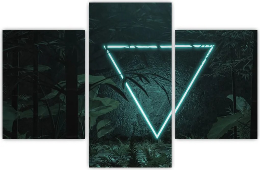 Tablou - Triunghi de neon în junglă (90x60 cm)