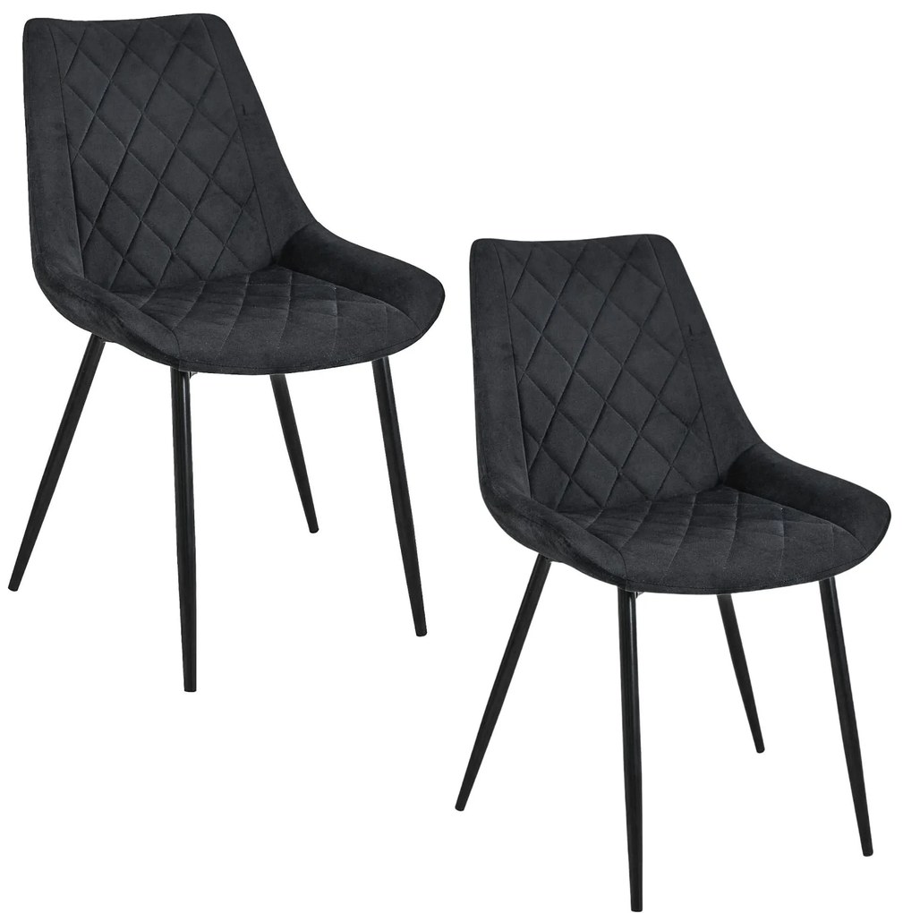 Scaun de sufragerie Sariel (Negru) (2buc). 1071280