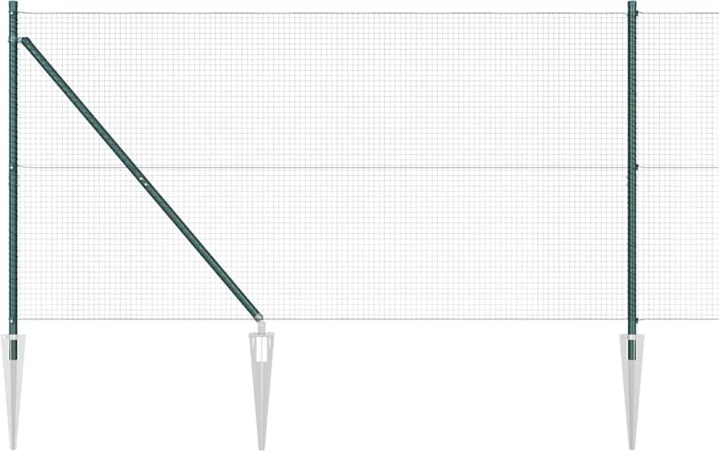 vidaXL Stâlp de gard. Verde 10 x 1,2 m (19 x 19 mm plasă) Oțel și PVC