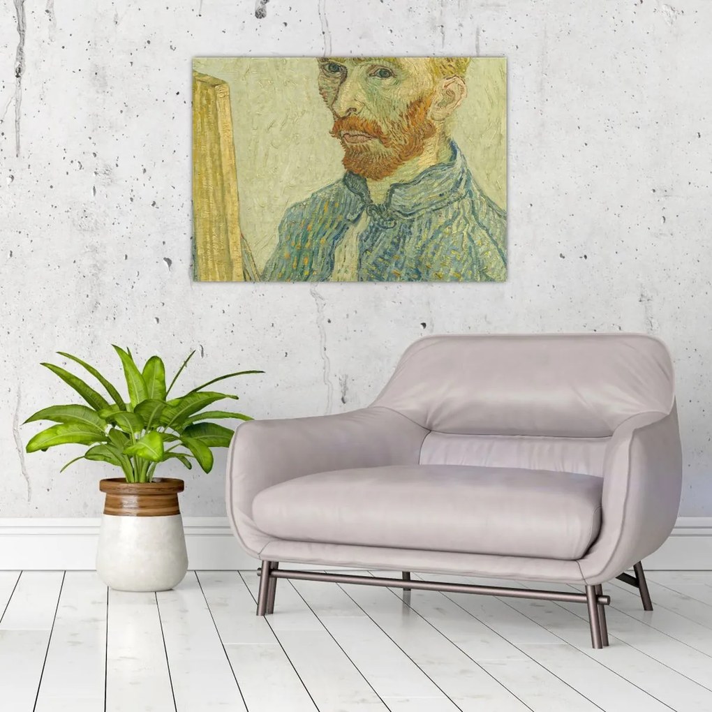 Tablou pe sticlă - Portrait of Vincent van Gogh, reproducere (70x50 cm)
