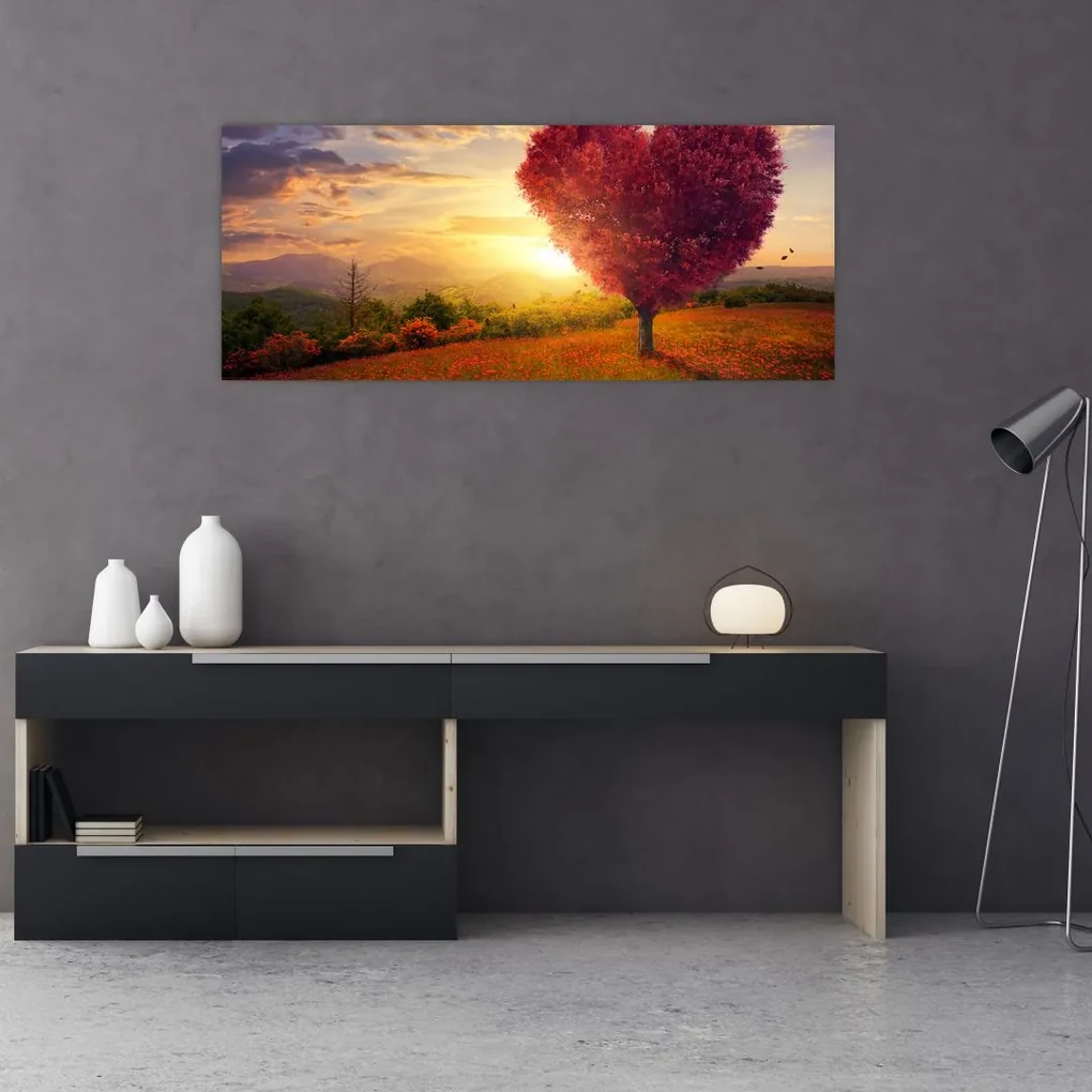 Tablou cu copaci în forma de inimă (120x50 cm), în 40 de alte dimensiuni noi