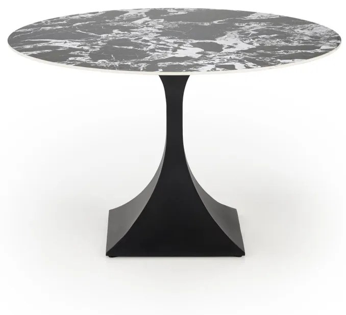 Masa rotunda Manuel marmura neagra/negru - ø120/h77 cm