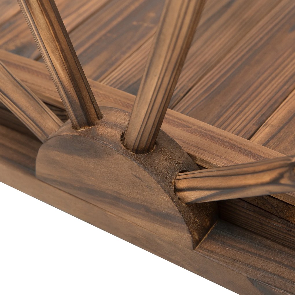 Outsunny Pod de grădină din lemn, cu balustradă la jumătate de roți și o capacitate de 150 KG, 100 x 50 x 37 cm, maro | Aosom Romania