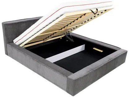 Pat matrimonial 140 cm Gretty S (Albastru închis) (cu somieră) (cu sp. depozitare). Promo -17%. 1104130
