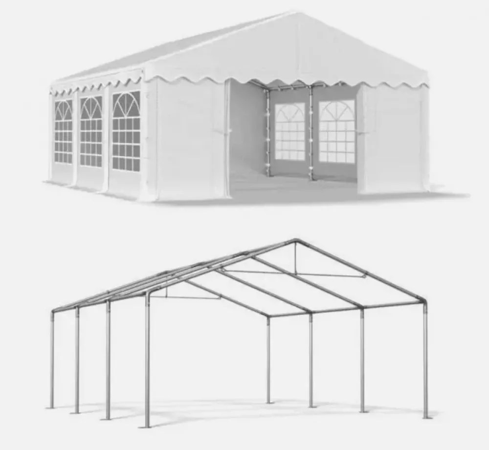 Cort evenimente, 3x6 M, Cort PE, Alb,