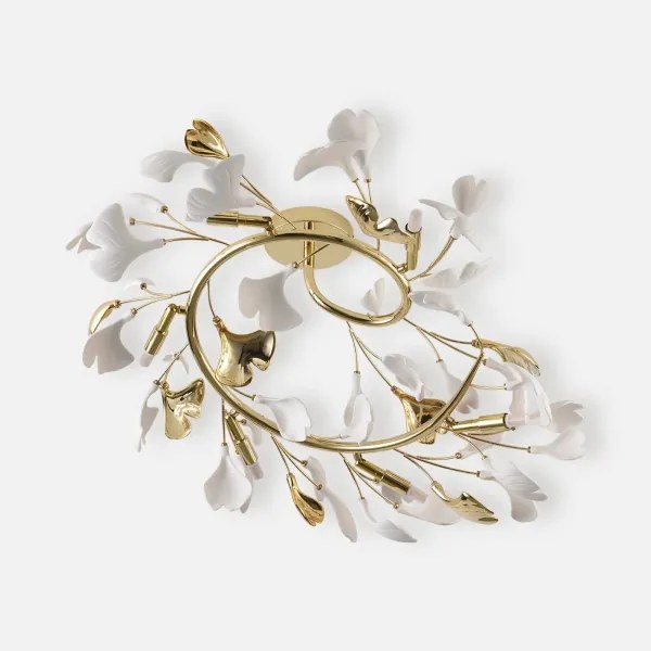 Zuma Line MX2858-6-EGN - Lustră aplicată LEAF 6xG9/42W/230V, aurie