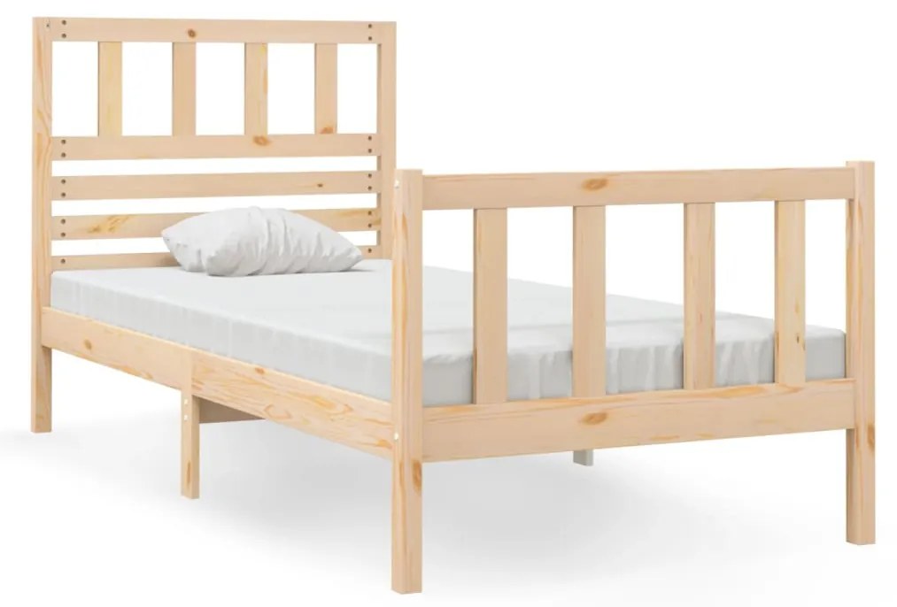 3101113 vidaXL Cadru de pat Small Single 2FT6, 75x190 cm, lemn masiv