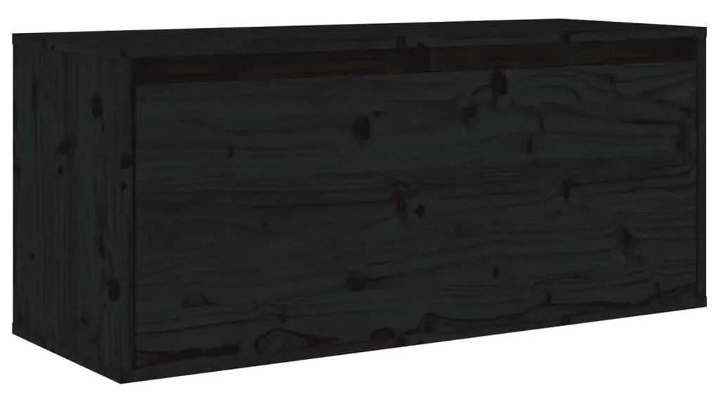 813463 vidaXL Dulap de perete, negru, 80x30x35 cm, lemn masiv de pin