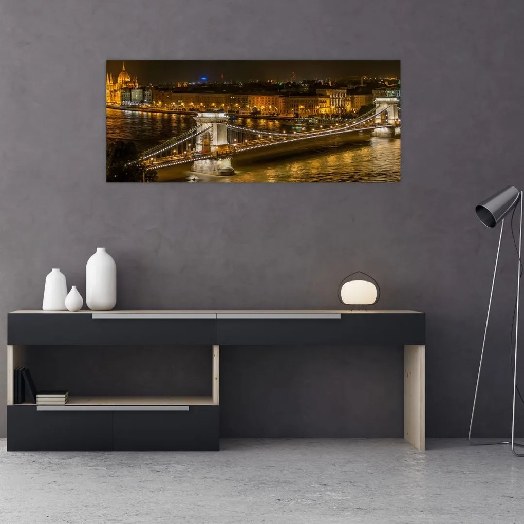 Tablou orașului nocturn (120x50 cm), în 40 de alte dimensiuni noi