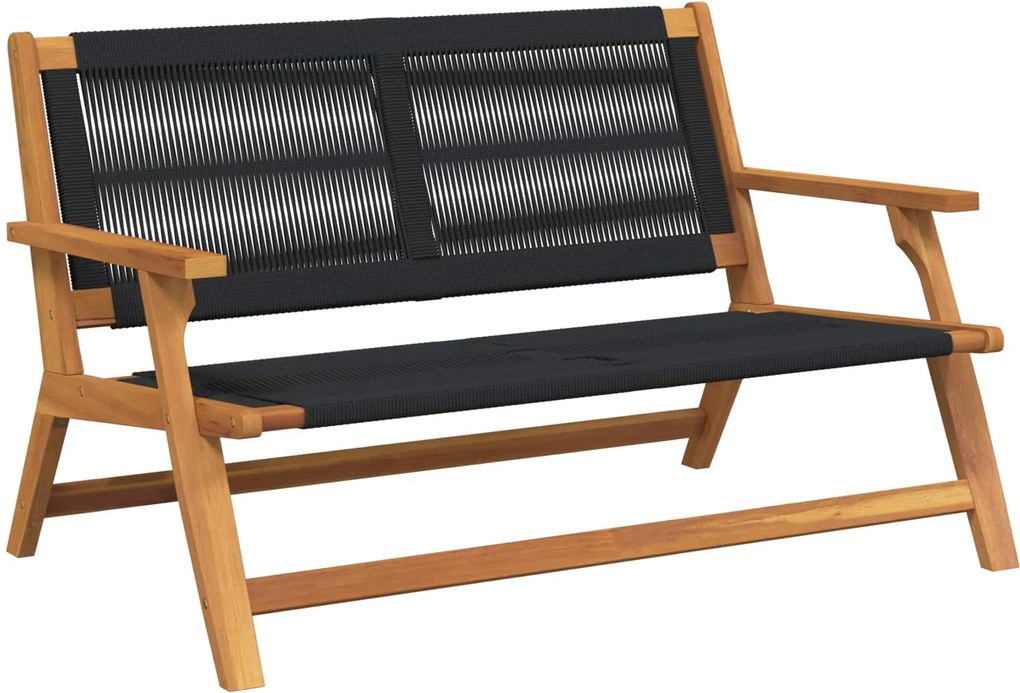 vidaXL Mobilier de grădină Negru 122 x 78 x 73 cm Lemn Solid de Acacia