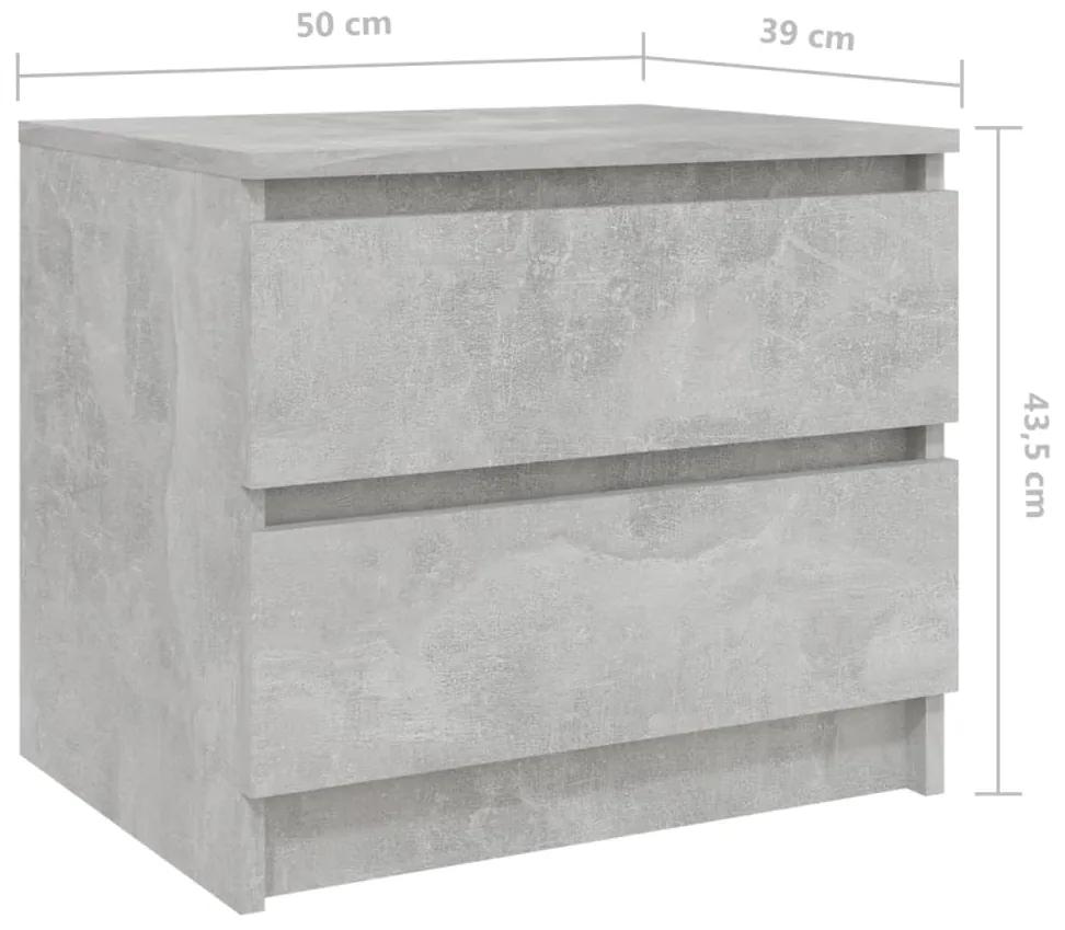 Noptiera, gri beton, 50x39x43,5 cm, PAL 1, Gri beton