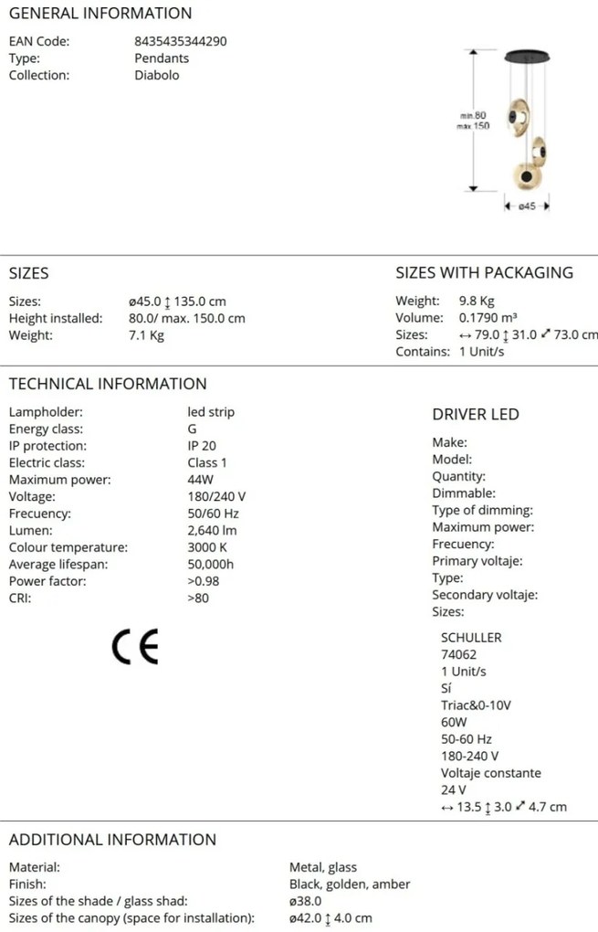 Lustra LED suspendata design modern Diabolo 3L