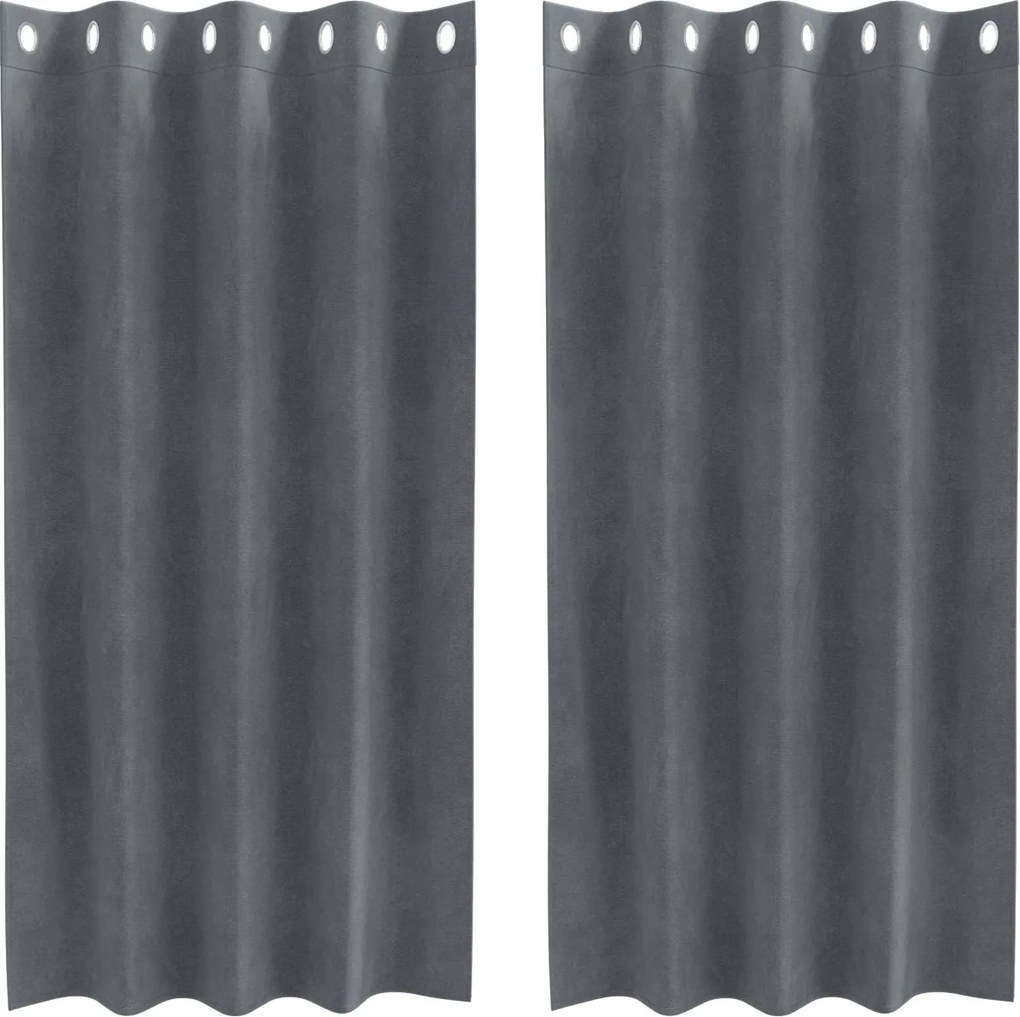 vidaXL Perdele opace 2 pcs Gri deschis 140 x 175 cm Catifea