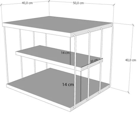 Măsuță laterală LIFON 40x50 cm maro/neagră