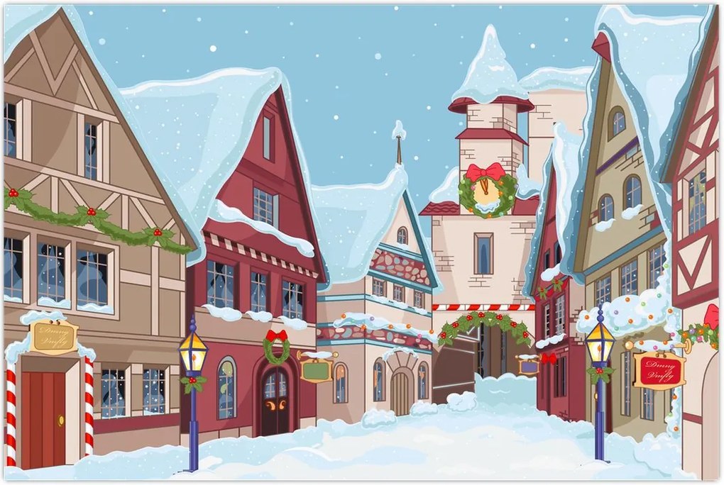 Tablou - Stradă de iarnă (90x60 cm)