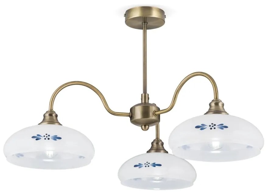 Candelabru stil clasic GABI D-60cm alama antique/opal-albastru