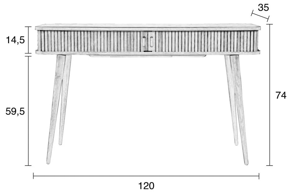 Măsuță tip consolă Zuiver Barbier, lungime 120 cm, maro