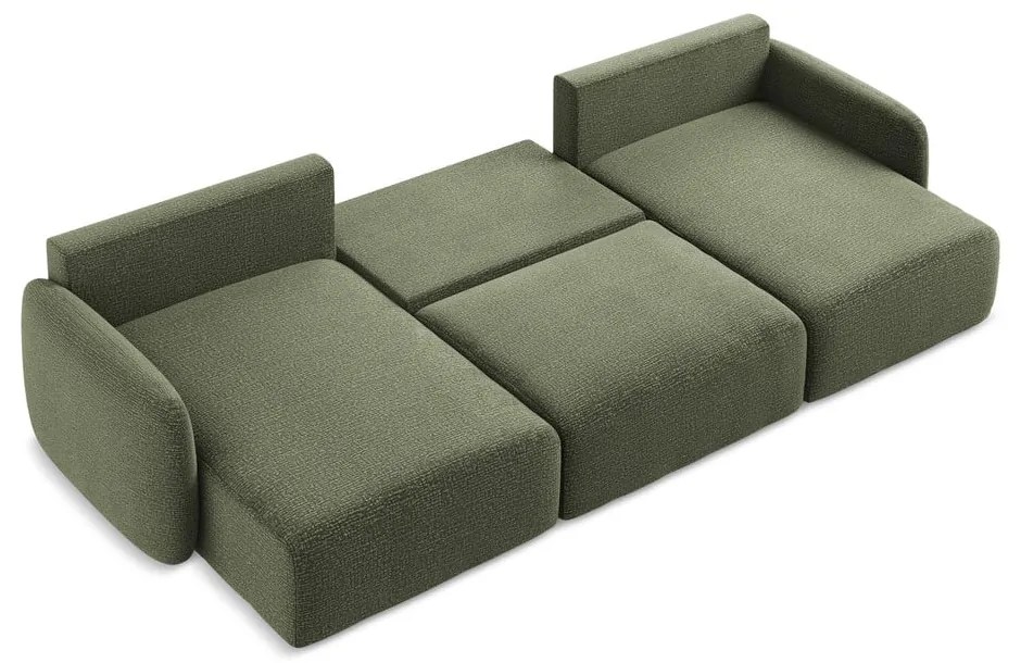 Colțar verde extensibil/cu spațiu de depozitare Kalena – Makamii