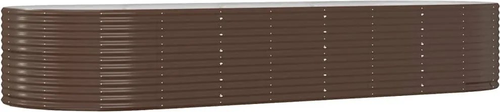 vidaXL Strat înălțat grădină maro, oțel galvanizat