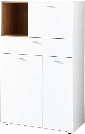 Dulap, detalii decorative cu model lemn de stejar Germania Design2, alb
