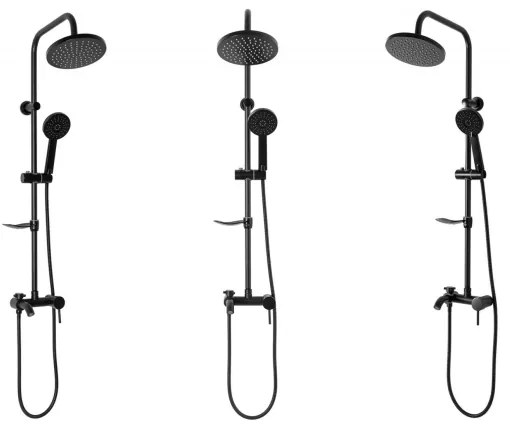 REA-P7005 - Set de duș LUIS, negru mat