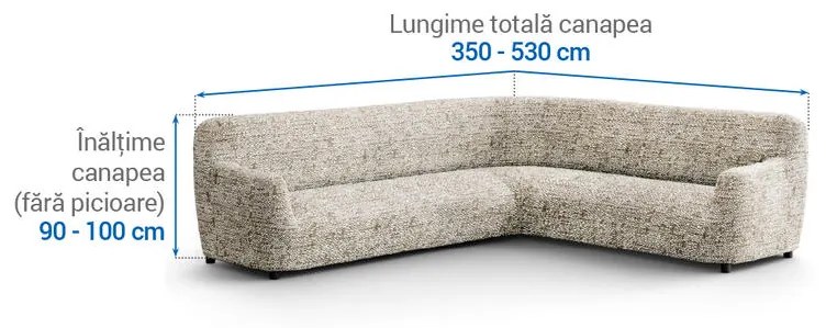 Huse bielastice GLORIA bej colțar (l. 350 - 530 cm)