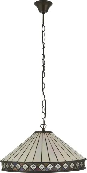 Endon 111961 - Lustru suspendat cu lanț Tiffany FARGO 3xE27/10W/230V diam. 50 cm