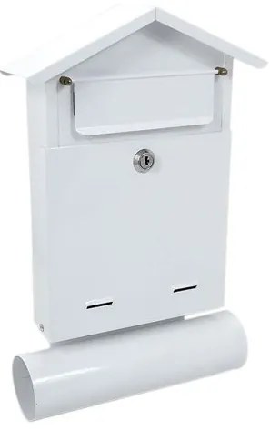Cutie postala, cu loc pentru ziar, alb, format B6, 23x7x37.5 cm, Damech