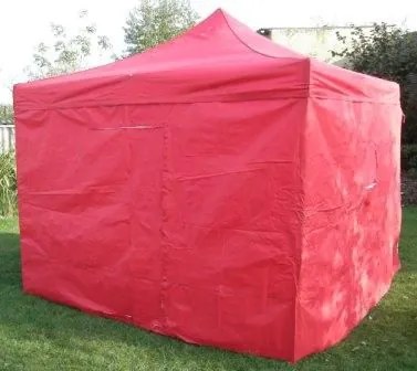 Cort de grădină DELUXE foarfecă+pereți laterali - 3x3m roșu