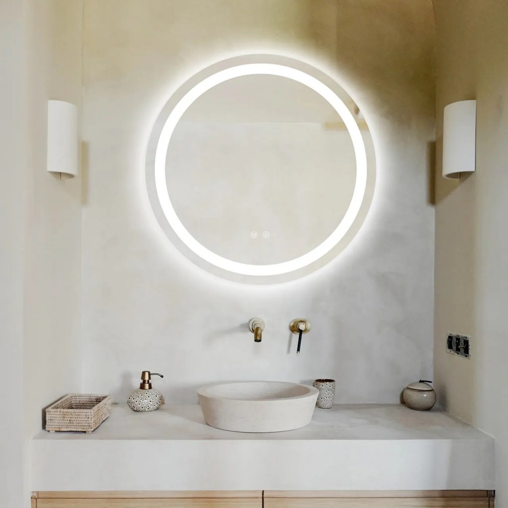 Oglinda Led Rotunda, 70cm, Functie Dezaburire, EsnJ05
