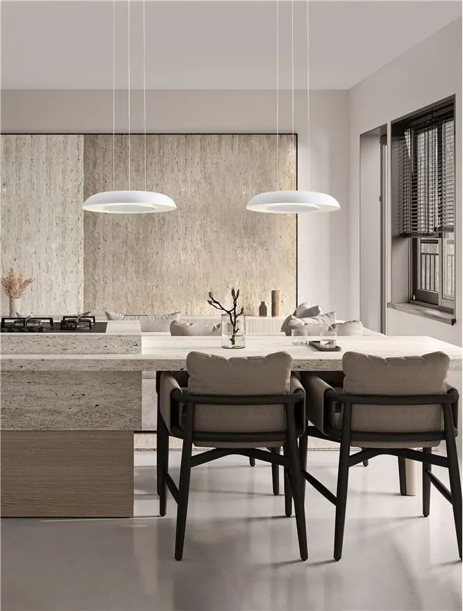 Lustra/Pendul LED design modern EPOSI alba D-40cm