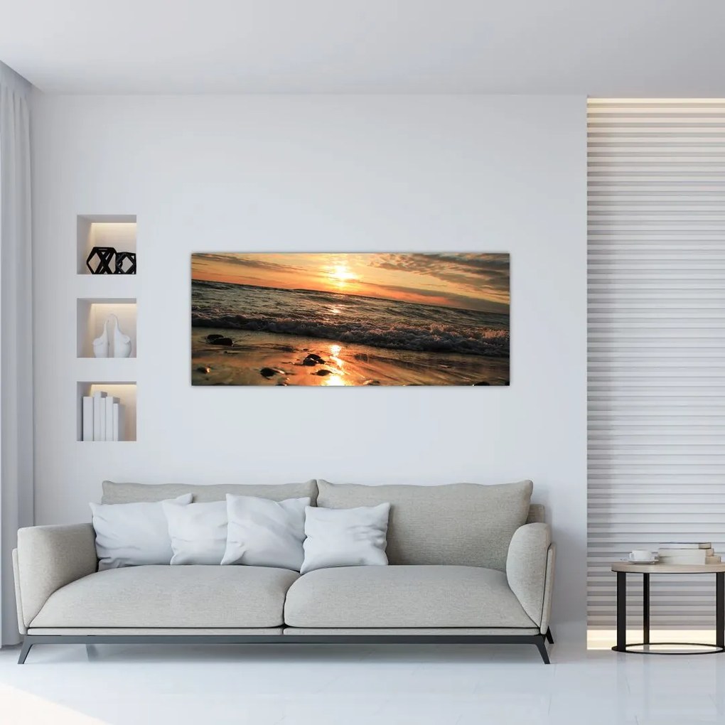 Tablou - Apus de soare, ocean (120x50 cm)