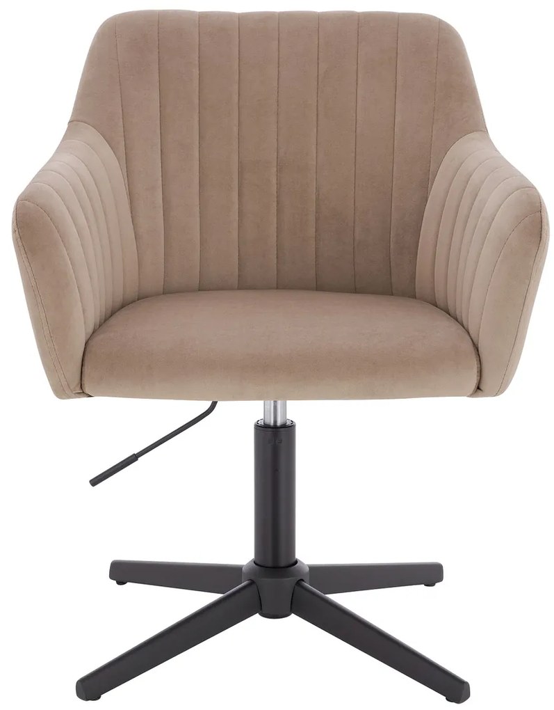 HR190CROSS Scaun Latte din Catifea cu Bază Neagră