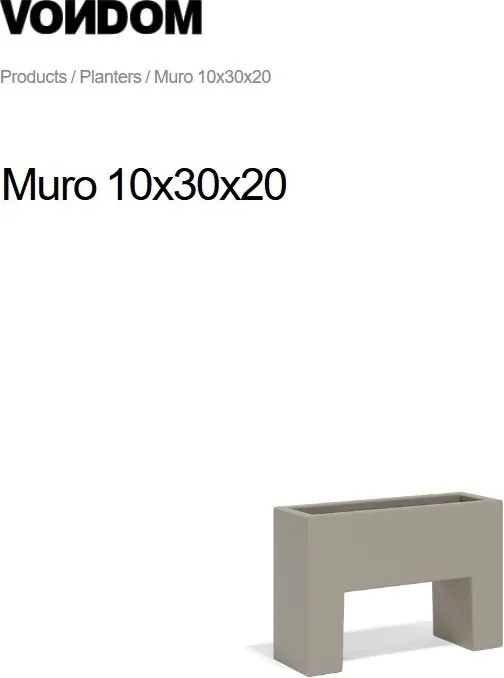 Ghiveci plante design decorativ modern interior / exterior NANO MURO 10x30x20cm