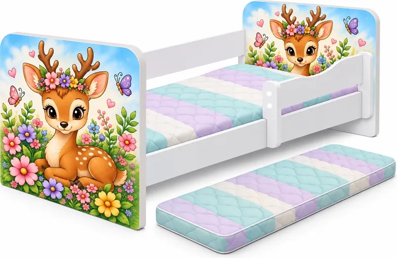 Pat junior Bambi cu saltea inclusa