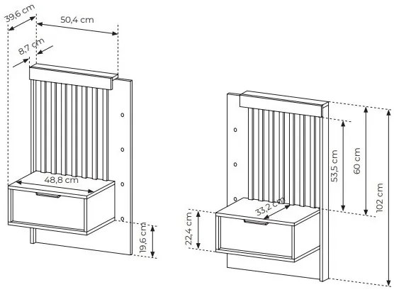 Set 2 buc. noptiere Tallin D (Stejar artisan + antracit). 1071401