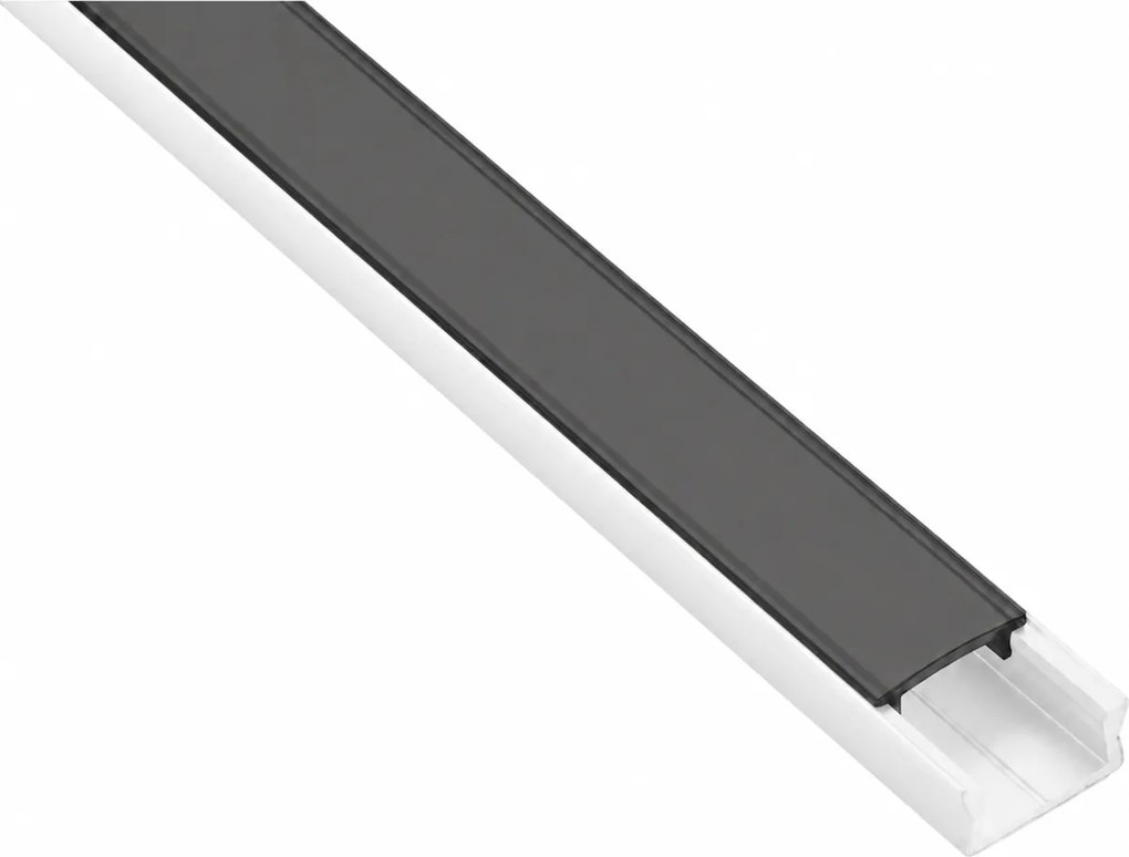 Set profil LED aplicat Glax Mini GTV, din aluminiu, alb, cu dispersor negru, 3 m Aluminiu, L:3000 mm; l:14.2 mm; H:6.6 mm, Alb/Negru, Glax Mini, 10 mm
