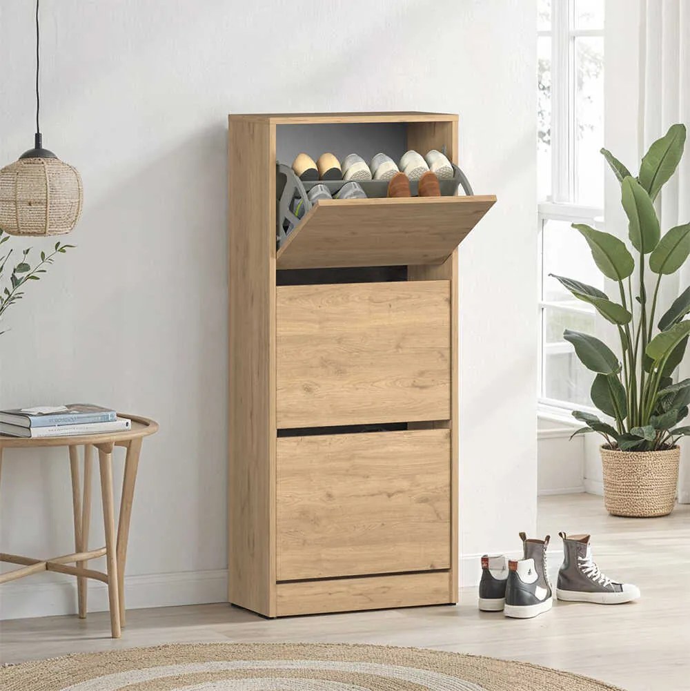 Pantofar Adore Slim, 3 compartimente, capacitate 12 perechi incaltaminte, 51 x 119 x 26 cm