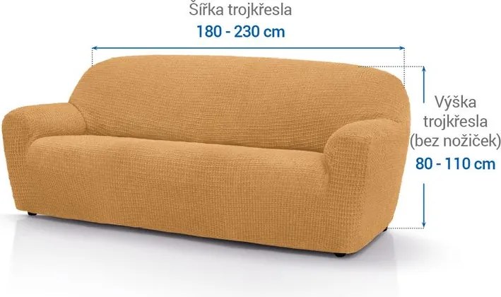Nueva Textura Huse super elastice RUBINIA aurii fotoliu triplu (l. 180 - 230 cm)