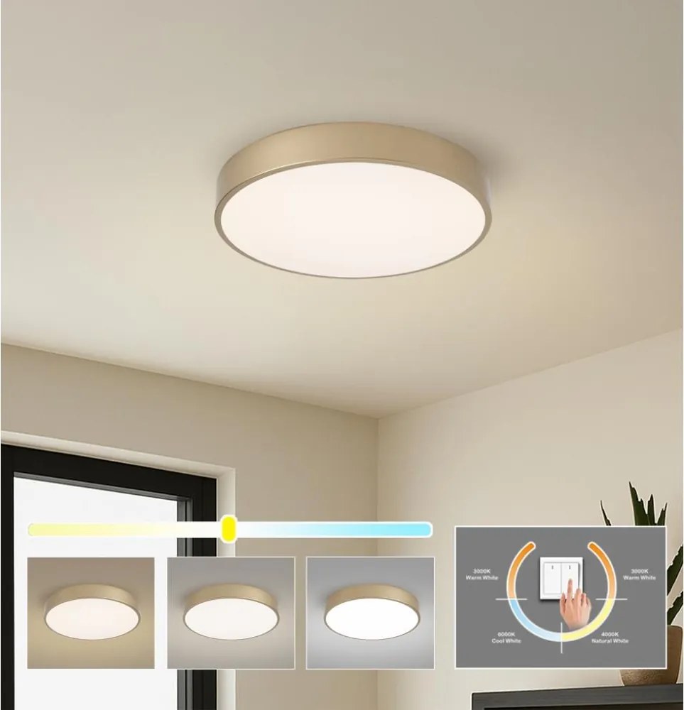 Brilagi - Plafonieră LED POOL/48W/230V 3000/4000/6000K diametru 40 cm aurie